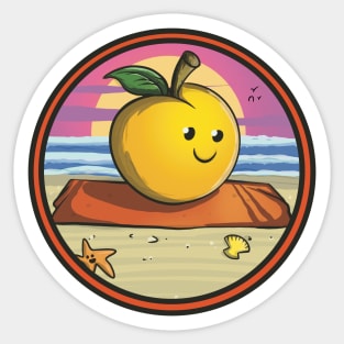 Peach on a Beach Sticker